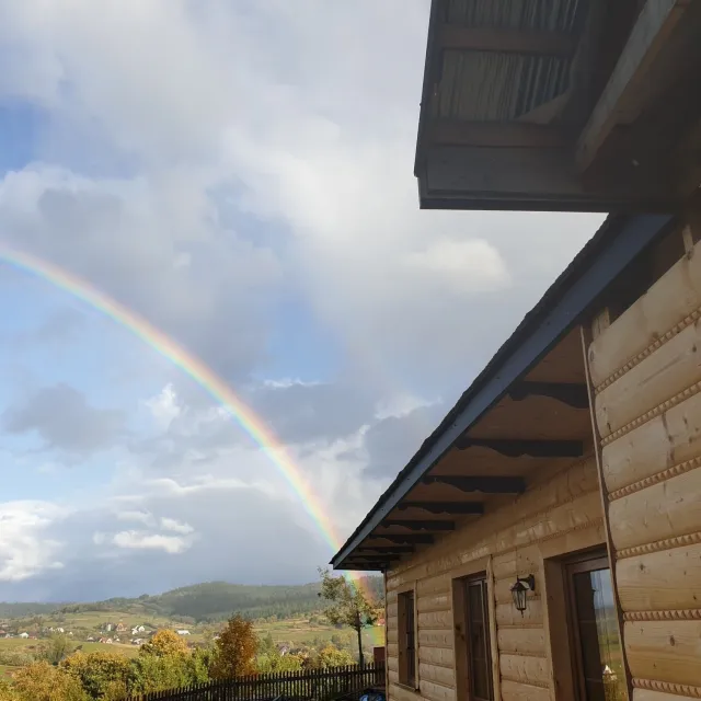 Tęcza nad doliną widziana z domu Kluskówka